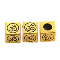 Vintage Om Symbol Cube Beads in Multiple Finishes for Jewelry Making view 3