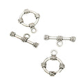 Textured Round Toggle Clasp in 6 Metal Finishes for Jewelry Making view 3