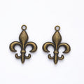 Fleur de Lis Anchor Metal Charms in Three Finishes view 3