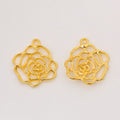 Openwork Rose Blossom Metal Charm Pendant Jewelry Making Component view 3