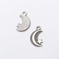 Antique Bronze and Silver Crescent Moon and Star Charms view 3