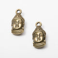 Small Buddha Head Charm in 3 Metal Finishes for Jewelry Making view 3