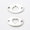 Oval Heart Link Metal Charm in 3 Finishes for Jewelry Making view 3