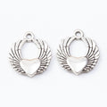 Winged Heart Wreath Charm in 2 Metal Finishes for Jewelry Making view 3
