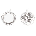 Scroll Edge Round Cabochon Pendant Trays in Two Finishes view 3