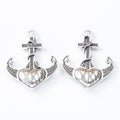 Heart Anchor Charm in 2 Metal Finishes for Jewelry Making view 3
