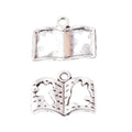 Open Book Cutout Metal Charms In Two Finishes For Jewelry Making view 3