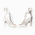 Antique Bronze and Silver High Heel Boot Charms for Jewelry Making view 3