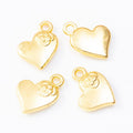 Vintage Rose Heart Charm in 3 Finishes for DIY Jewelry Making view 3