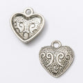 2-Finish Embossed Heart Metal Jewelry Components for Crafts view 3