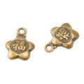 Fu Character Star Metal Charms in 3 Pictured Finishes view 3