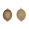 Oval Cabochon Bezel Connectors in Two Antique Finishes view 3