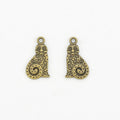 Filigree Sitting Cat Charm in 2 Metal Finishes for Jewelry Making view 3