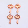 Beaded Heart Key Metal Charms in Seven Finishes for Jewelry Making view 3
