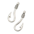 Curved Fish Hook Metal Charms in Six Finish Options view 3