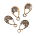 Engraved Teardrop Openwork Metal Charms in Two Finishes view 3