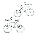 Bicycle Outline Charm Pendants in Four Metallic Finishes view 3