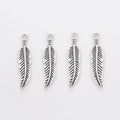Slender Feather-Shaped Metal Charm Pendants in 5 Finishes view 3