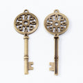 Ornate Round Bow Key Charm Metal Jewelry Making Pieces view 3