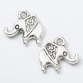 Patterned Elephant Charms in Two Antique Metal Finishes view 3