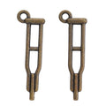 Medical Tuning Fork Metal Charm in Two Antique Finishes view 3