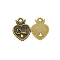 Heart Lock Charms with Keyhole in Three Metal Finishes view 3