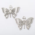 Antique Bronze and Silver Openwork Butterfly Charms view 3