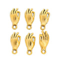 Sculpted Hand Gesture Metal Charm Pendant Jewelry Making Component view 3