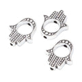 Vintage Finish Metal Hand Shaped Large Hole Beads in 4 Style Options view 3