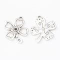 Open Four Leaf Clover Charms in Three Metal Finishes view 3