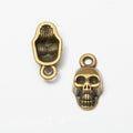 Skull Head Metal Charms in Antique Bronze and Silver view 3