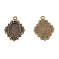 Ornate Oval Cabochon Setting Charm Pendant For Jewelry Making view 3