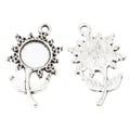 Sunflower Bezel Setting in 2 Metal Finishes for Jewelry Making view 3