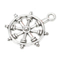 Ship Wheel Metal Charms in 2 Pictured Finishes for Jewelry Crafts view 3