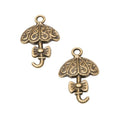 Bow Umbrella Vintage Metal Charm Pendant for Jewelry Making view 3