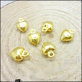 Mini Polished Gold Tone Heart Metal Charm Pendant Jewelry Making Component view 3