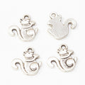 Antique Scarf-Wearing Squirrel Metal Charm, Two Finishes view 3