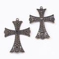 2-Finish Flared Filigree Cross Metal Jewelry Components for Crafts view 3