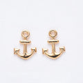Small Anchor Metal Charm in Silver and Copper Finishes view 3