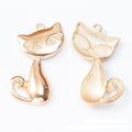 Sitting Cat Metal Charms in 3 Pictured Finishes for Jewelry Making view 3