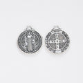 Round Saint Benedict Medal Charms in Four Finishes view 3