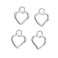 Small Open Heart Metal Charms in Four Finishes for Jewelry Making view 3