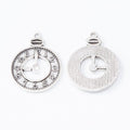 Round Cutout Clock Charm In 3 Metal Finishes For Jewelry Making view 3