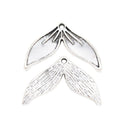 Double Leaf Charm with two broad leaves joined beneath a top hole in 2 Metal Finishes view 3