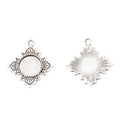 Vintage Finish Metal Floral Round Cabochon Settings in 2 Style Options view 3