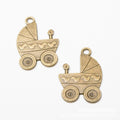 Canopy Baby Carriage Charm in 2 Finishes for Jewelry Making view 3