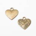 Love Heart Metal Charm 2 Finish Options Craft Supply view 3