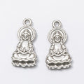 Seated Guanyin Metal Charm Pendant For Jewelry Making And Craft Projects view 3