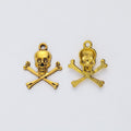 Skull And Crossbones Charm in Multiple Metal Finishes for Jewelry Making view 3