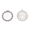 Floral Round Cabochon Setting in 2 Metal Finishes for Jewelry Making view 3